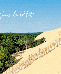 Carte d&rsquo;art Cédric Carrel Billiard  « Dune du Pilat »