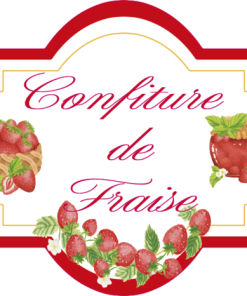 15 Etiquettes bocaux personnalisables confiture fraise