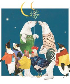 Carte noël Pascaline Mitaranga « Poules aux pôles »