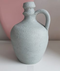Ancienne Carafe Broc Effet Terre Cuite Grise Pastel