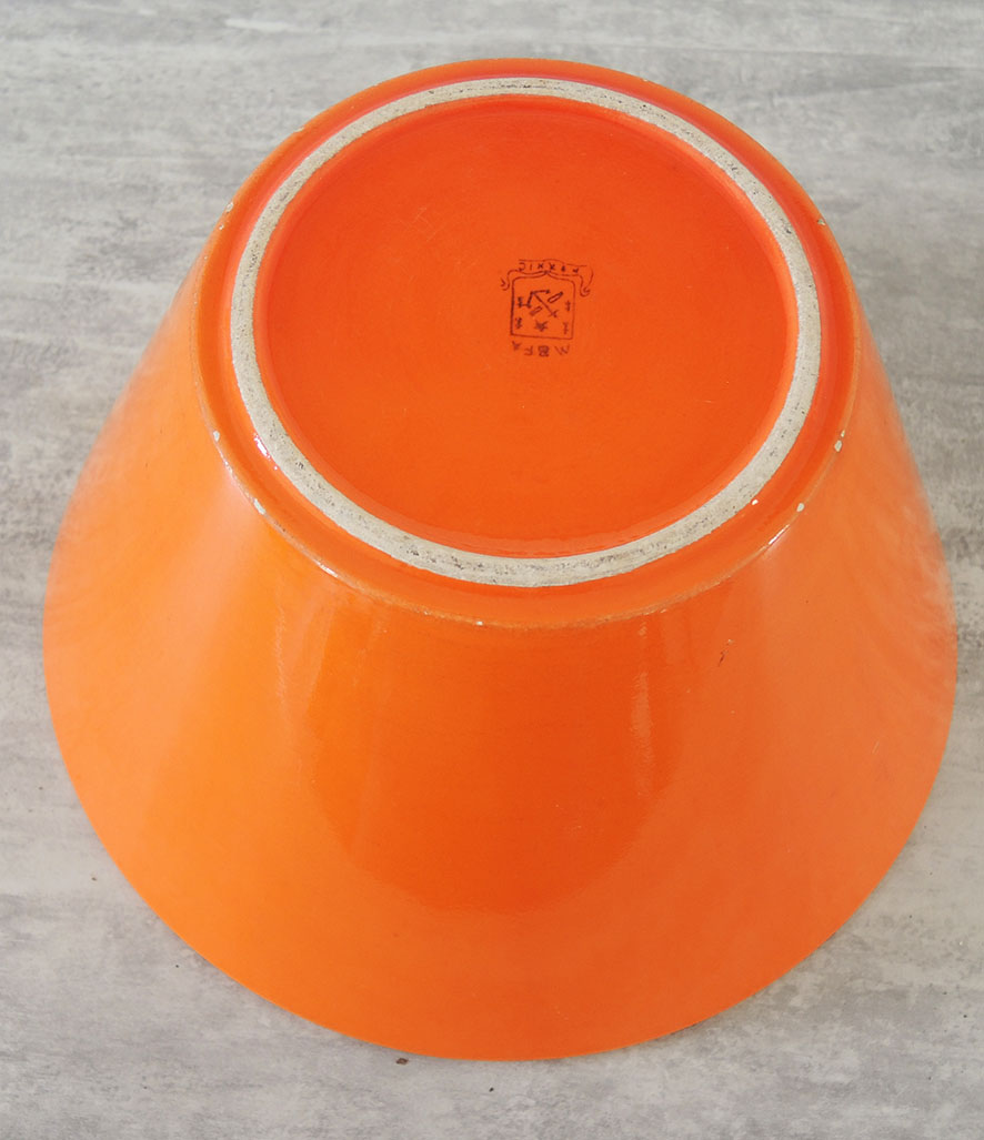 Ancien Saladier en Faïence Orange MBFA Pornic – Image 2