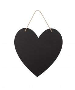 3 ARDOISES CARTON COEURS AVEC LIEN JUTE