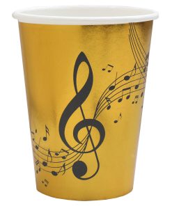 10 GOBELETS CARTON MUSIQUE OR