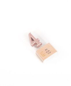 BOUGIE CHIFFRE “4” METALLISE ROSE GOLD SUR PIC