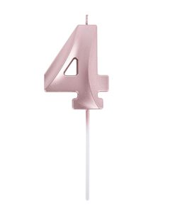 BOUGIE GRAPHIQUE 7CM CHIFFRE 4 ROSE GOLD