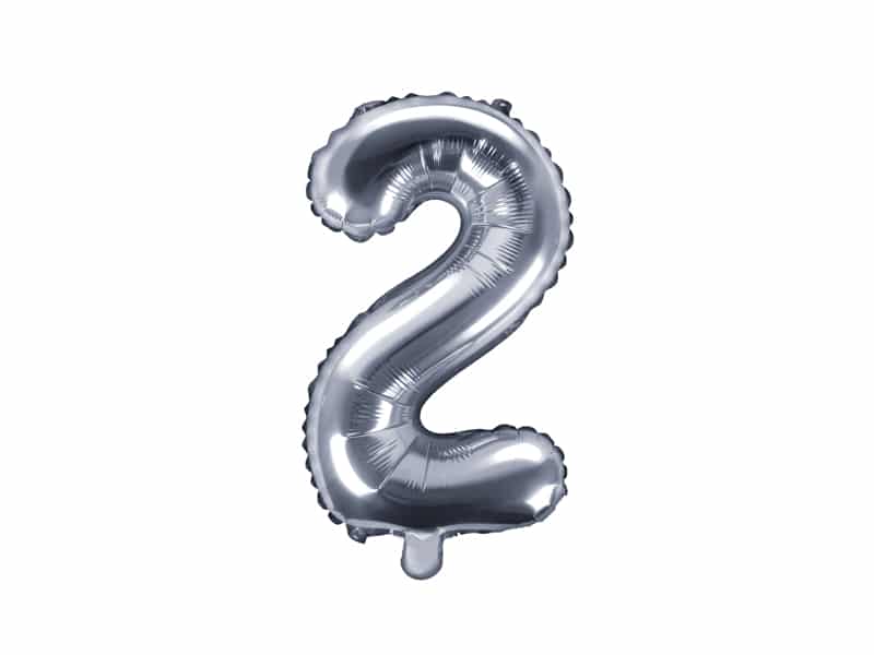 Ballon chiffre 2 – Argent – Image 2
