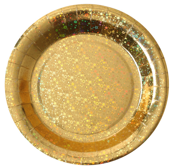 10 ASSIETTES ÉTINCELANTES OR 22,5 CM